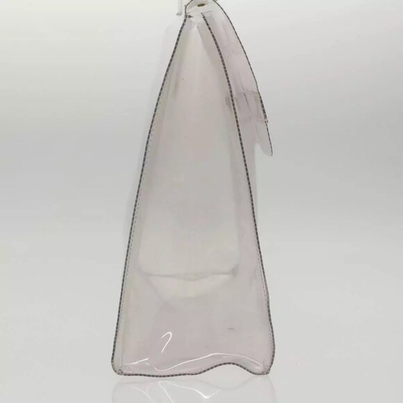 HERMES Vinyl Kelly Hand Bag Vinyl Clear Gold Auth - Picture 11 of 16
